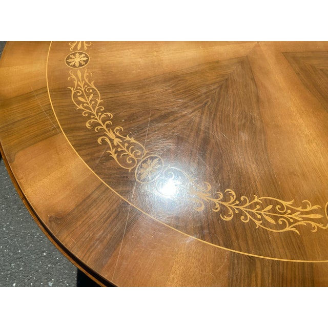 Traditional Vintage French Empire Style Round Mahogany Accent Round Table For Sale - Image 3 of 12