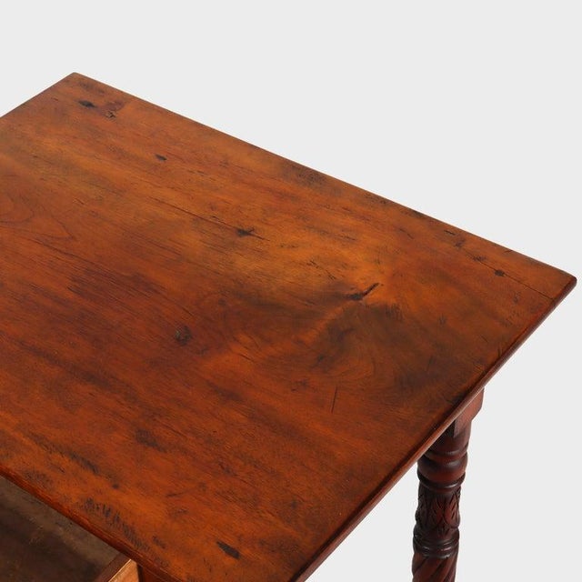 Early 19th Century Antique Sheraton Mahogany & Birds Eye Maple Side Stand With Rope-Twist Legs For Sale - Image 5 of 15