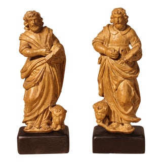 Venetian Artist, Statues of Saint Mark, 16th Century, Walnut, Set of 2 For Sale