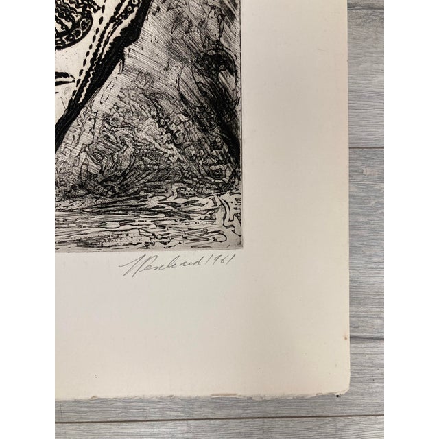 Modern Jean Peschard, Fish in Love, Etching, 1961 For Sale - Image 3 of 16