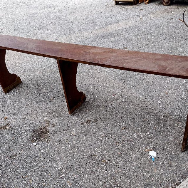 Wood Solid Elm Wood Bench, Italy, Late 18th Century For Sale - Image 7 of 12