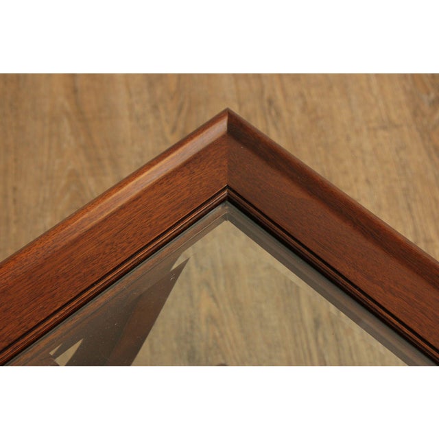 Wood Karges Georgian Style X-Base Mahogany and Glass Tea Tables For Sale - Image 7 of 12