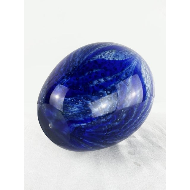 Vintage Cobalt Blue Murano Glass Bowl with Abstract Animal Pattern, 1980s For Sale - Image 12 of 14
