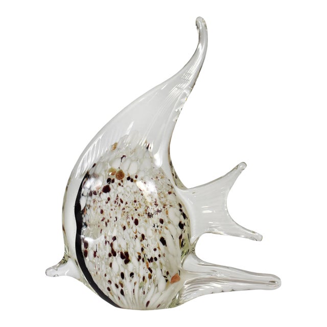 Vintage Large Hand-Blown Glass Art Fish Figurine For Sale