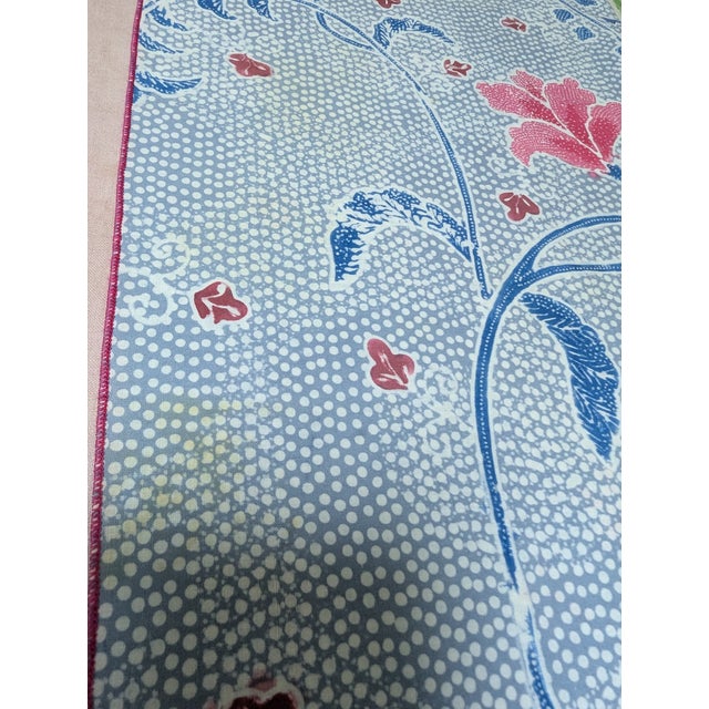 1990s Vintage China Seas Quadrille Designer Fabric Napkins Set of 11 | Chinoiserie Blue Pink Floral | 18x18 | to-the-Trade Luxury Textile For Sale - Image 5 of 11