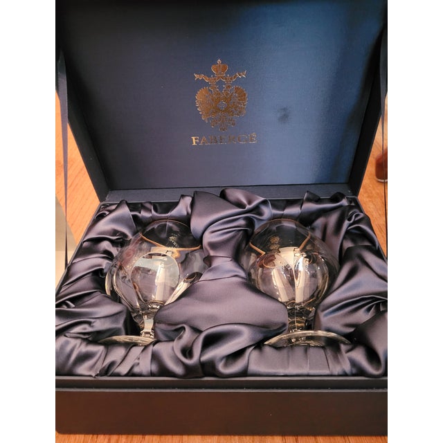 Contemporary Late 20th Century Faberge Aurora Brandy Glasses- Set of 2 For Sale - Image 3 of 8