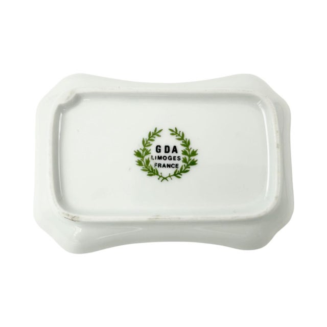 White Vintage Hotel Scribe Paris Limoges Porcelain Ashtray Dish France For Sale - Image 8 of 9