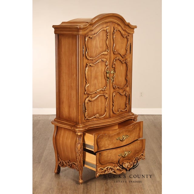 French Rococo Style Bombe Armoire Chest For Sale - Image 15 of 18
