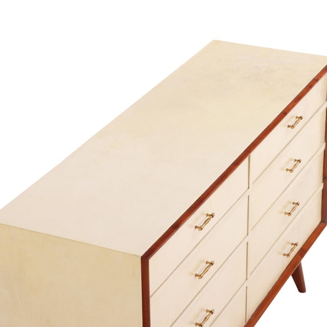 Mid-Century Mahogany and Parchment Commode, C. 1950 For Sale In Philadelphia - Image 6 of 8