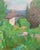 Green 1970s Oil on Cardboard Summer Garden Landscape by Swiss Artist Kaspar Ilg For Sale - Image 8 of 10