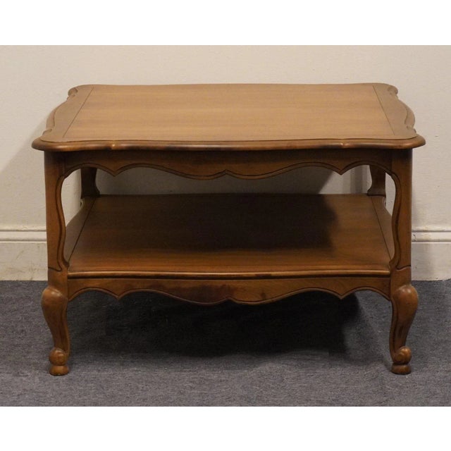 Brown Imperial Furniture Grand Rapids, MI Country French Provincial 31" Square Tiered Accent End Table 11560 For Sale - Image 8 of 10