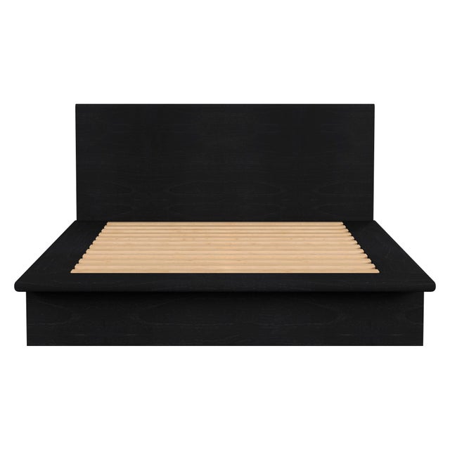Spritely Home Accent Furniture Halmstad Wood Platform Queen Bed, Black For Sale - Image 4 of 7