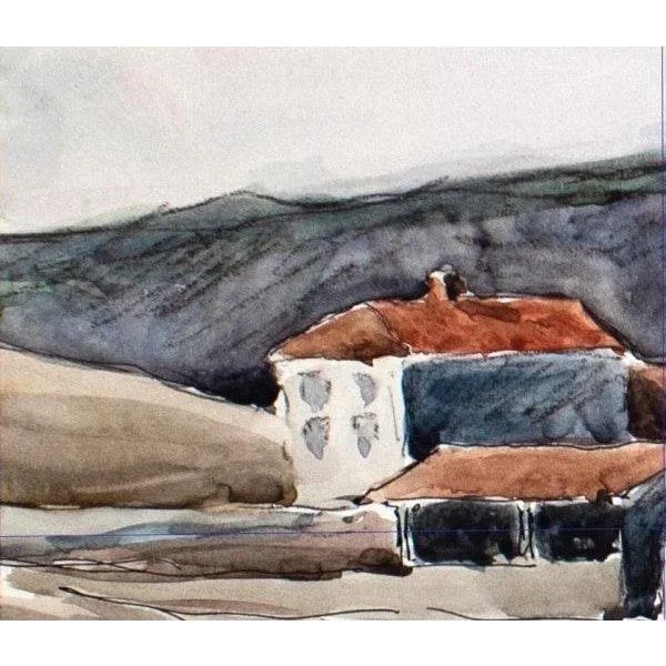 Mid 20th Century Mid 20th Century "Aquarelle" Expressionist Landscape Naturalistic Aquarelle Watercolor Painting on Paper by Etienne Descargues For Sale - Image 5 of 12