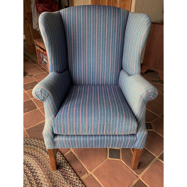 Bob Timberlake for Lexington Home Brands Denim Wingback Chair & Ottoman