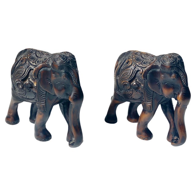 Brown Color Ceramic Elephants Sculptures, France, 1970s, Set of 2 For Sale - Image 10 of 10