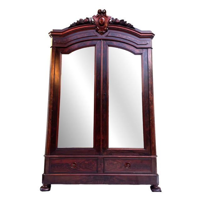 French Palace Wardrobe in Mahogany, 1860 For Sale