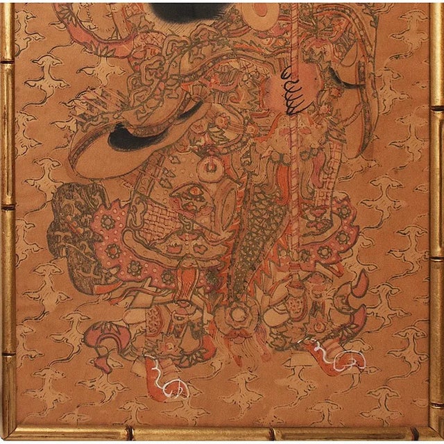 Early 20th Century C. 1900-1940s Japanese Kabuki Actors Watercolor Paintings - A Pair For Sale - Image 5 of 12