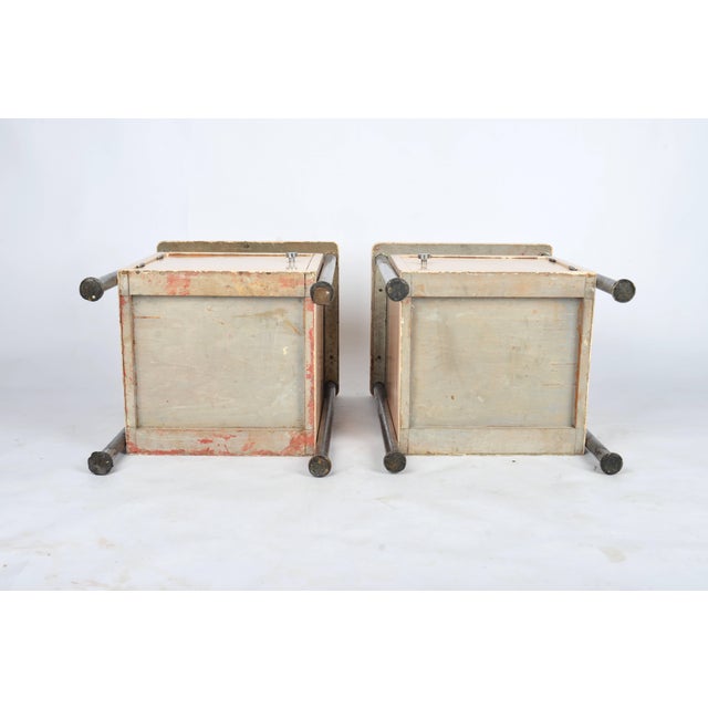 Bauhaus Nightstands in Tubular Steel and Walnut from Vichr, 1930s, Set of 2 For Sale - Image 4 of 8
