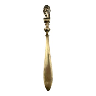 Mid 19th Century Bronze Bust of a Lady Letter Opener For Sale