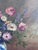 Vintage Original Floral Oil Painting With Blue and White Vase For Sale - Image 12 of 15