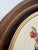 Vintage Needlepoint Girl & Boy In Antique Oval Deep Wood & Gold Frames For Sale - Image 12 of 16