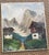 Rustic European 1940s European Alps Oil Painting on Old Advertisement Board For Sale - Image 3 of 11