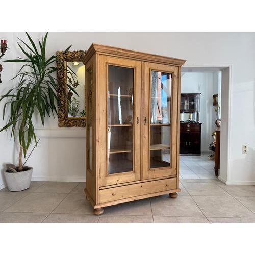 Antique Softwood Farmhouse Display Cabinet For Sale - Image 9 of 18