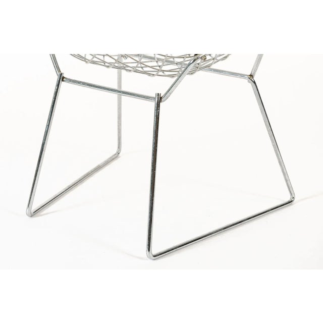 Silver Mid Century Diamond Wire Lounge Chair by Harry Bertoia for Knoll For Sale - Image 11 of 12