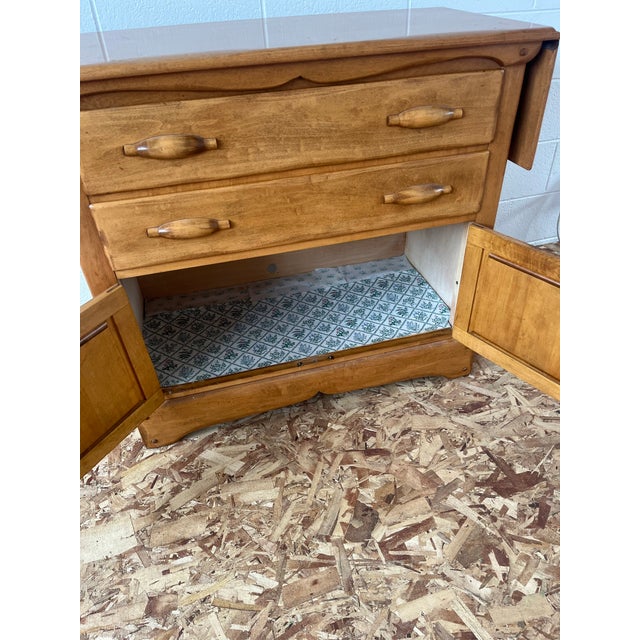 Vintage Maple Drop Leaf-Sideboard Credenza Bar For Sale In Portland, OR - Image 6 of 13