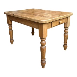Vintage English Pine Farm Table Kitchen Island Sofa Table Farmhouse Country For Sale