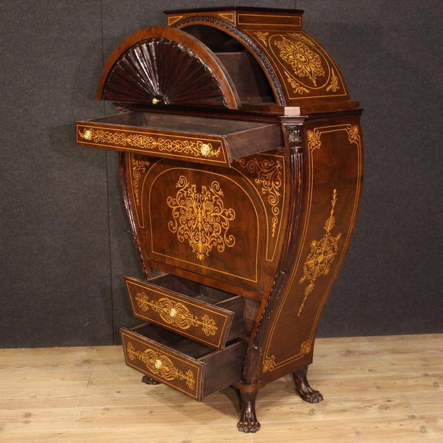 1960s Biedermeier Austrian Inlaid Secretary, 1960 For Sale - Image 5 of 12