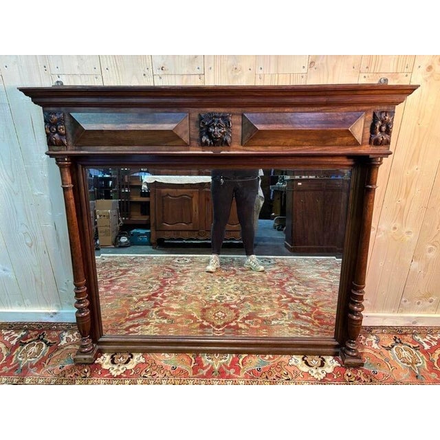 Brown Napoleon Iii Walnut Mirror For Sale - Image 8 of 8