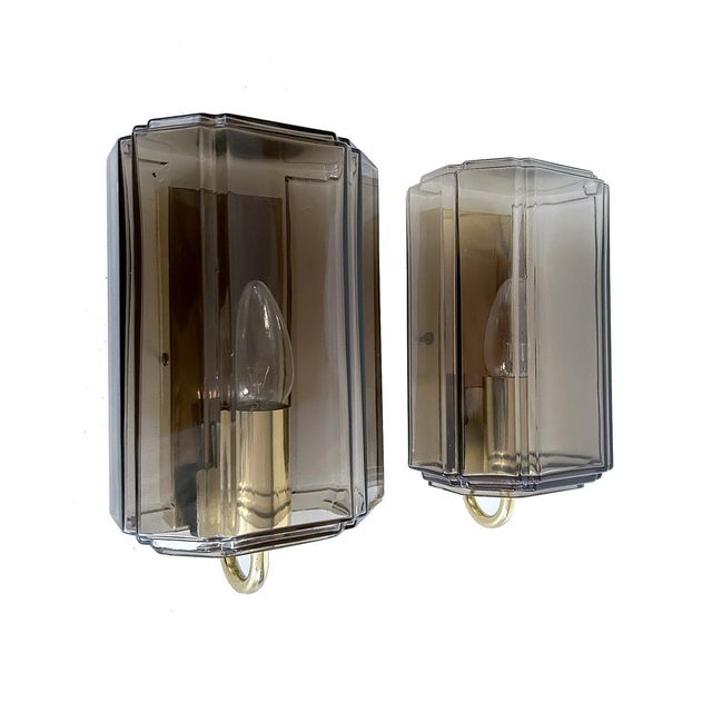 1970s Vintage Glass Sconces from Glashütte Limburg, 1970s, Set of 2, Set of 2 For Sale - Image 5 of 17