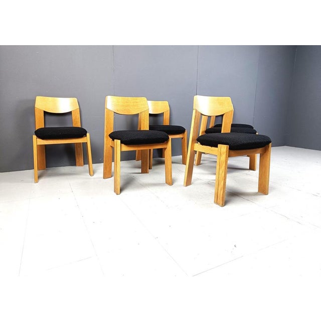 Wood Brutalist Dining Chairs, 1970s, Set of 6 For Sale - Image 7 of 12