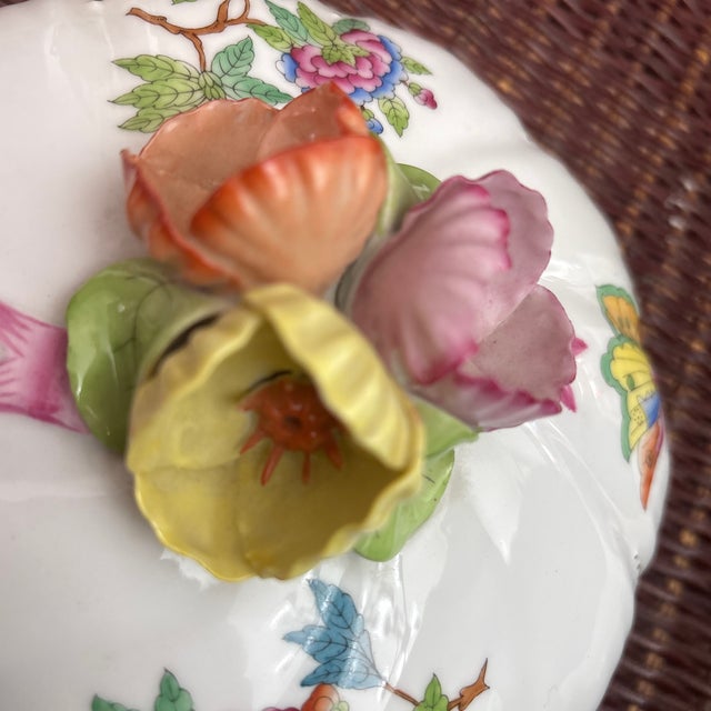 Shabby Chic 1980s Herend Dish Queen Victoria Pattern For Sale - Image 3 of 7