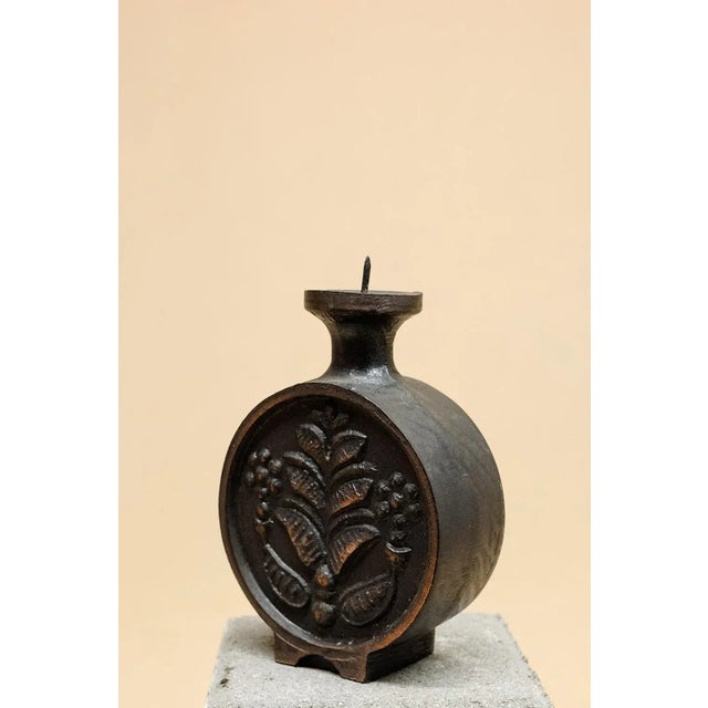 Mid-Century Bronze Candleholder For Sale - Image 4 of 9