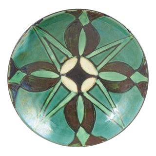 Vintage Faience Bowl with Geometric Decoration from Kähler, 1930s For Sale