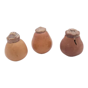 Group of Three Seed Pod Storage Containers, Probably Se Asian, 19th Century