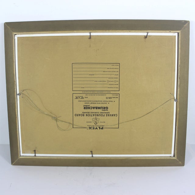 Vintage Oil Painting Still Life With Fruit and Wine Carafe Colorful Colourful, Signed Original Art, Framed Mid Century Modern, Boho For Sale - Image 6 of 10