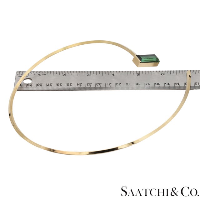 18k (750) Yellow Gold Stylish Tourmaline Necklace For Sale - Image 10 of 14