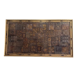 Vintage Large Indian Tapestry Framed Art For Sale