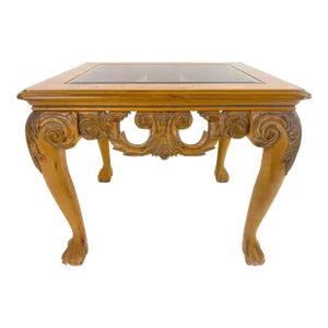 Chippendale Queen Ann Style Carved Wood Coffee or Cocktail Table