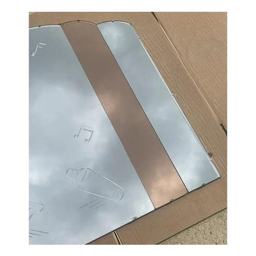 Large French Art Deco Amber Peach Bevelled Wall Mirror, 1930s For Sale - Image 3 of 13