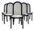 Set of Six Italian Postmodern Dining Chairs – Black Lacquer and Solid Wood, 1980s For Sale