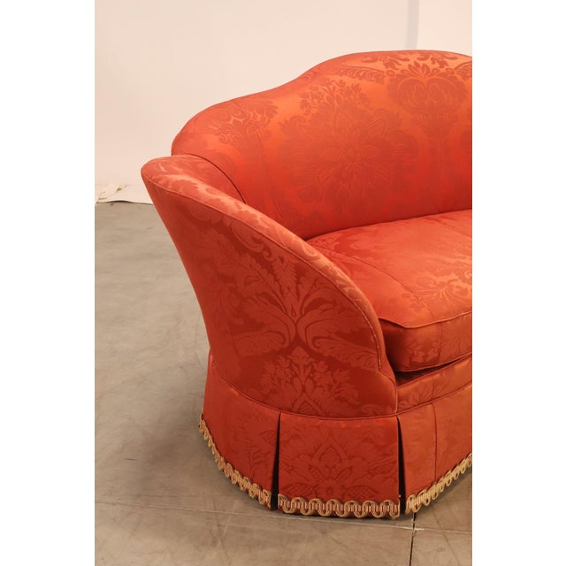 Hickory Chair Company Pair Of Custom Upholstered Silk Damask Sofas For Sale - Image 12 of 18