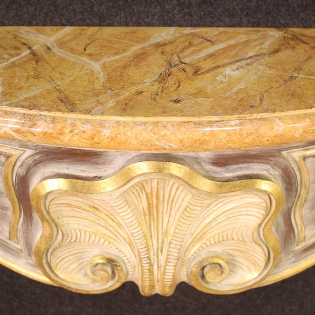 Gold Italian Scenic Painted and Gilded Wooden Fireplace, 1980 For Sale - Image 8 of 13