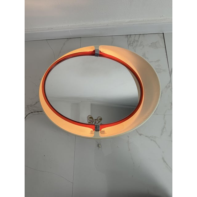 Beige Italian Space Age Adjustable and Backlit Mirror from Allibert, 1970s For Sale - Image 8 of 18