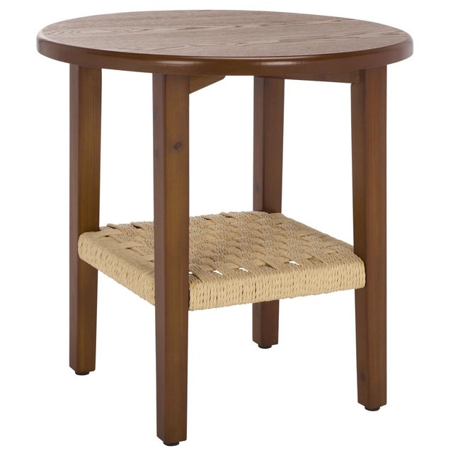 Rakoma 1 Shelf End Table in Walnut For Sale In Philadelphia - Image 6 of 7