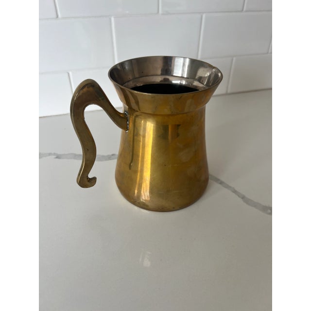 Vintage Brass Pitcher For Sale - Image 4 of 6