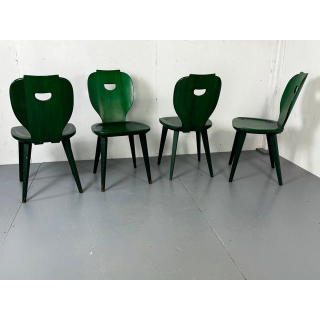Wood Swedish Green Pine Chairs from Svensk Fur, 1950s, Set of 4 For Sale - Image 7 of 11